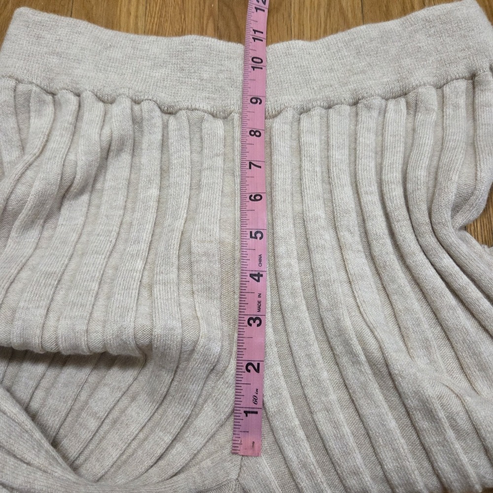 Annie Bing Womens Cream Val Sweater Pant 100% Wool Ribbed Style Size M - Picture 6 of 8